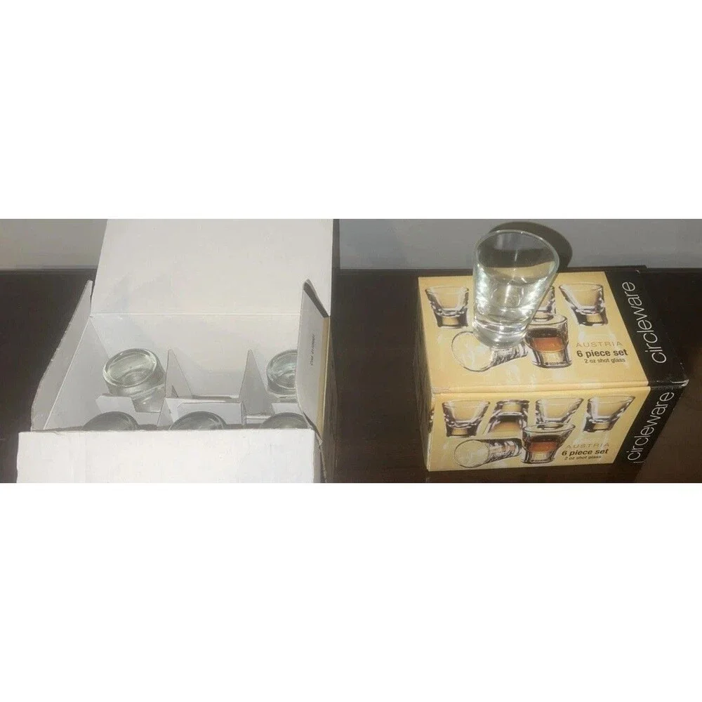Two Boxes Circleware Austria 6 Piece Set 2 Oz Shot Glasses Heavy Weight